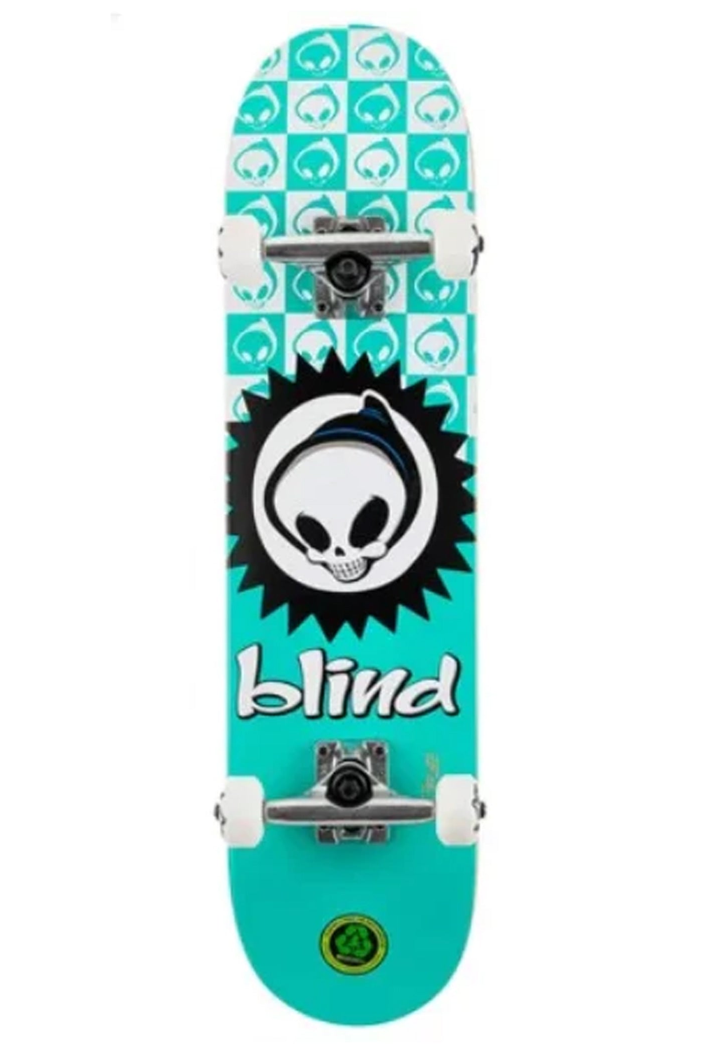 Blind Complete - Checkered Reaper 7.375" Mid (Teal) - SkateNation