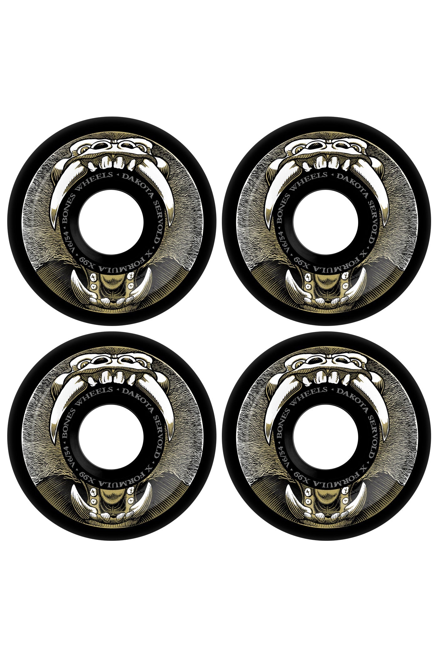 Bones Pro X Formula X99 Dakota Servold 54mm 99a V6 Widecut Wheels (Black) - SkateNation